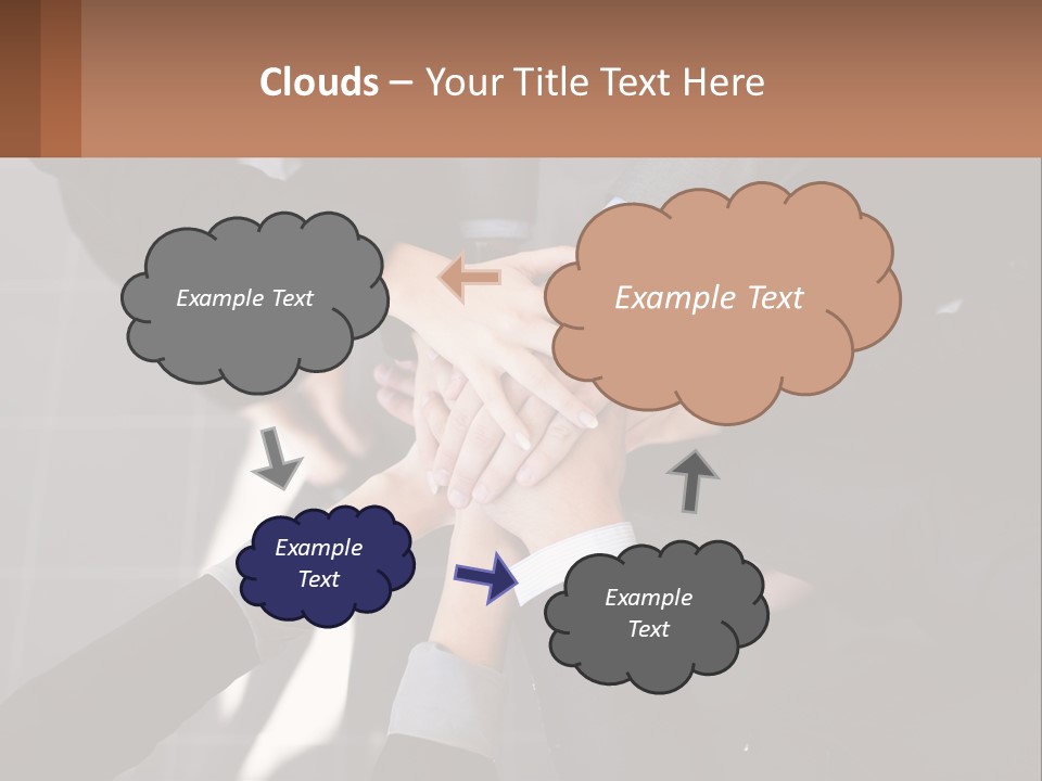 A Group Of People Putting Their Hands Together PowerPoint Template