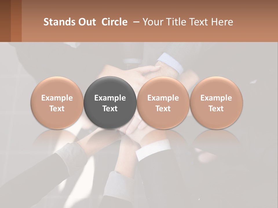 A Group Of People Putting Their Hands Together PowerPoint Template