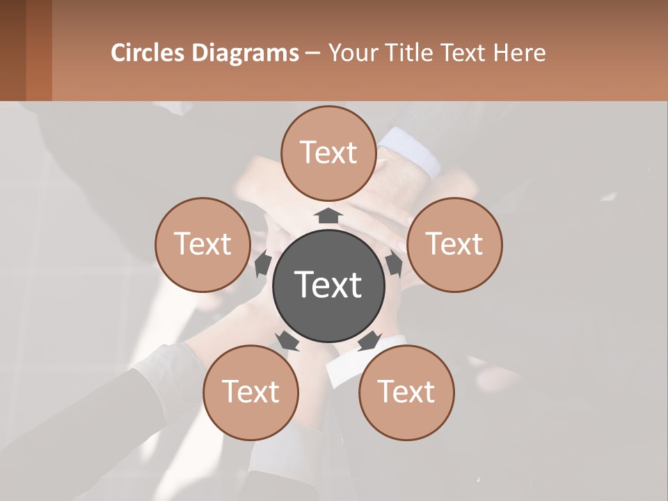 A Group Of People Putting Their Hands Together PowerPoint Template