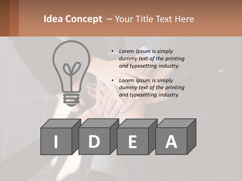 A Group Of People Putting Their Hands Together PowerPoint Template