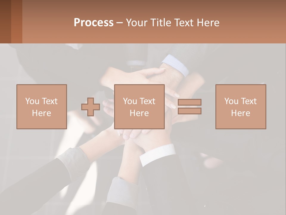 A Group Of People Putting Their Hands Together PowerPoint Template