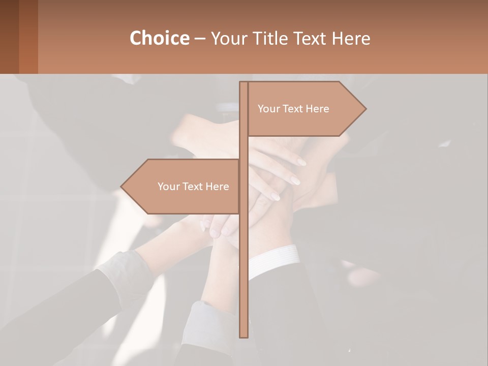 A Group Of People Putting Their Hands Together PowerPoint Template