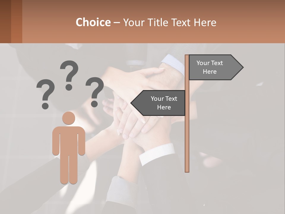 A Group Of People Putting Their Hands Together PowerPoint Template