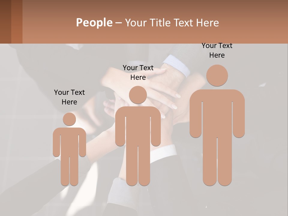 A Group Of People Putting Their Hands Together PowerPoint Template
