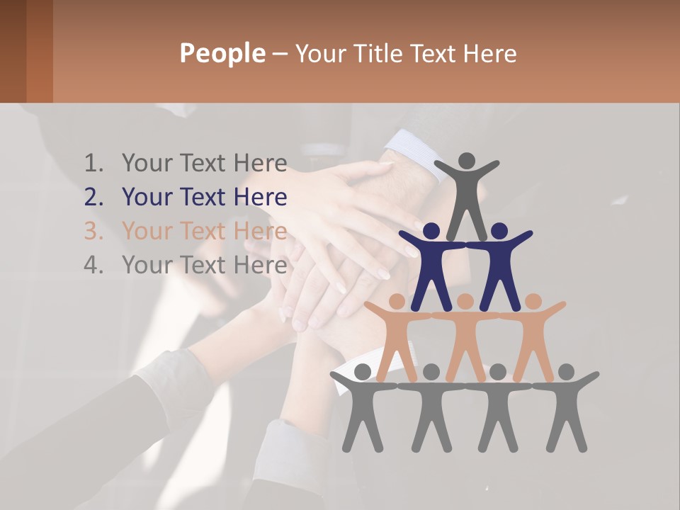 A Group Of People Putting Their Hands Together PowerPoint Template