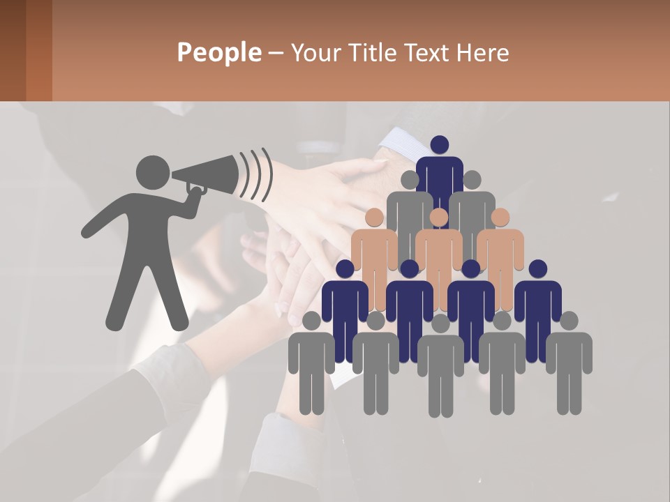 A Group Of People Putting Their Hands Together PowerPoint Template