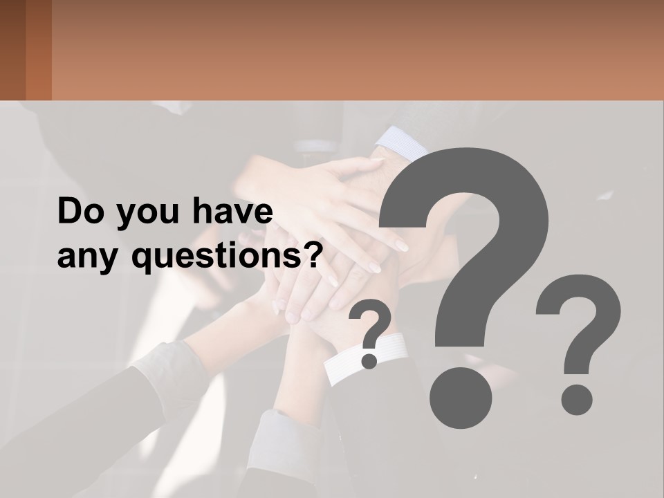 A Group Of People Putting Their Hands Together PowerPoint Template