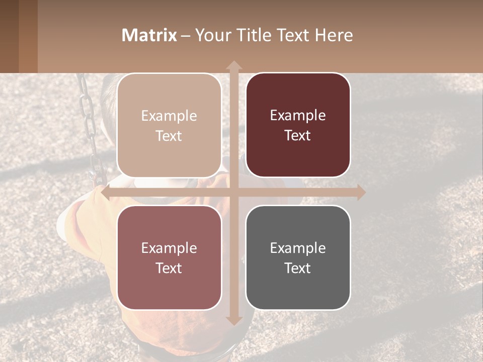 A Little Boy Sitting On A Swing In A Playground PowerPoint Template