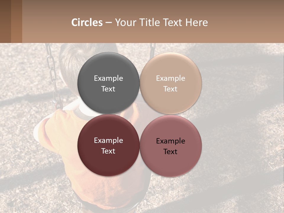 A Little Boy Sitting On A Swing In A Playground PowerPoint Template