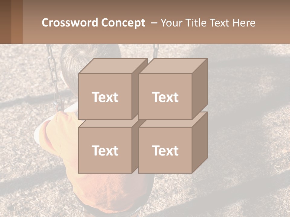 A Little Boy Sitting On A Swing In A Playground PowerPoint Template