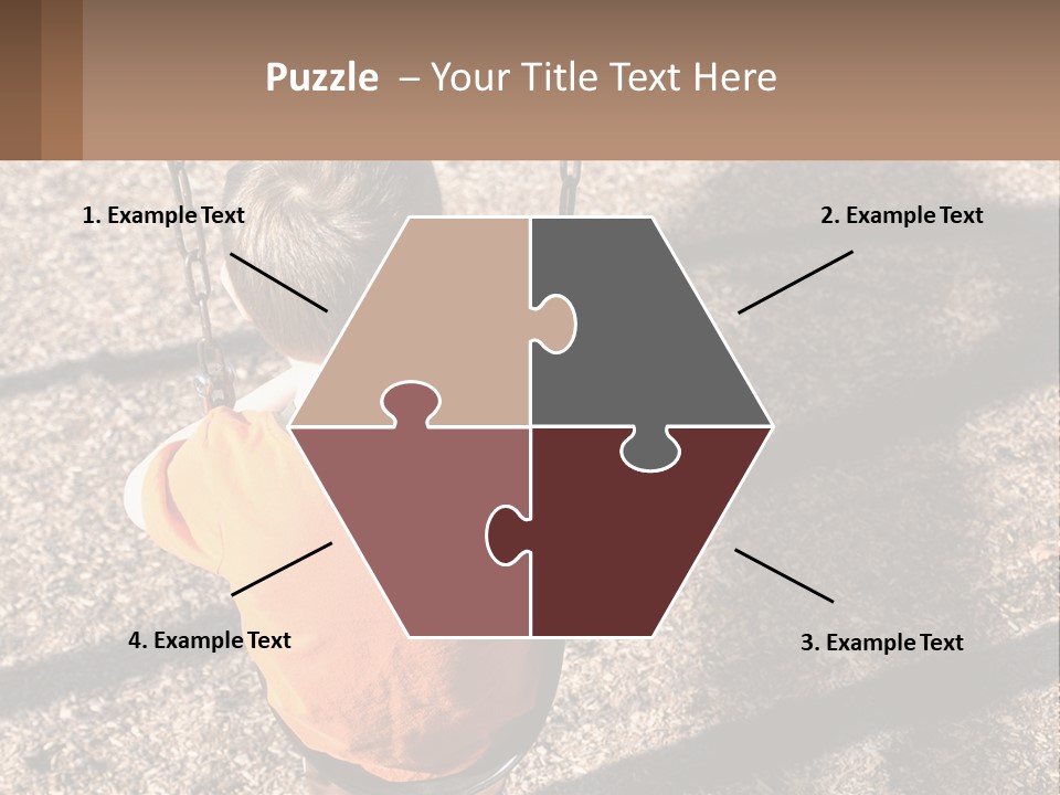 A Little Boy Sitting On A Swing In A Playground PowerPoint Template