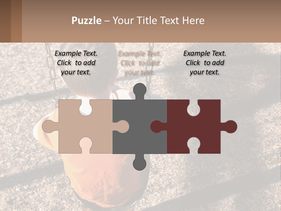 A Little Boy Sitting On A Swing In A Playground PowerPoint Template