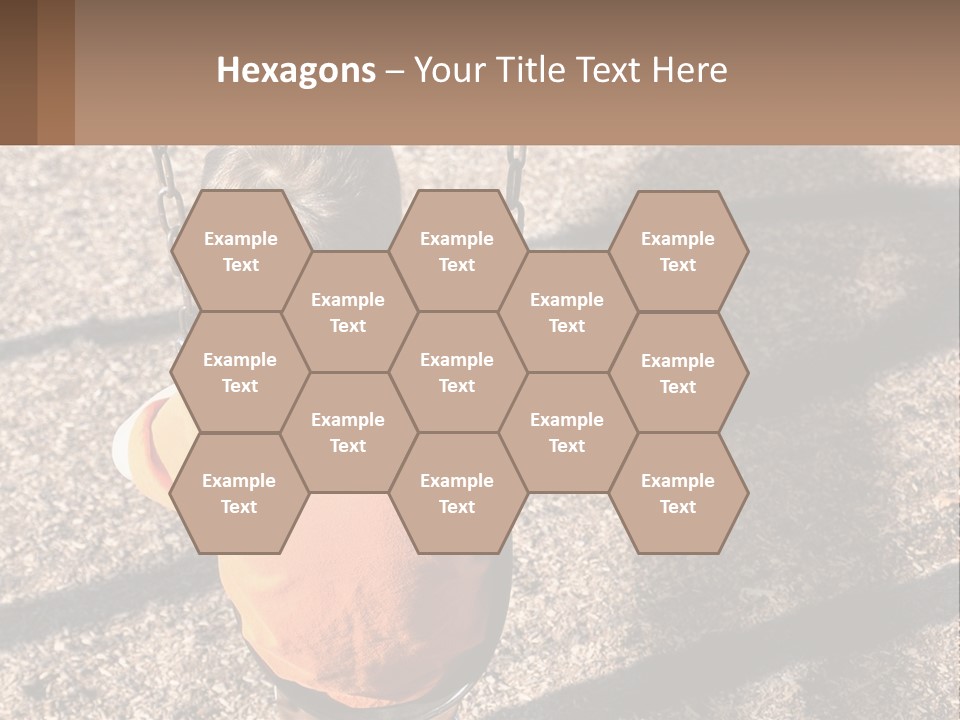 A Little Boy Sitting On A Swing In A Playground PowerPoint Template