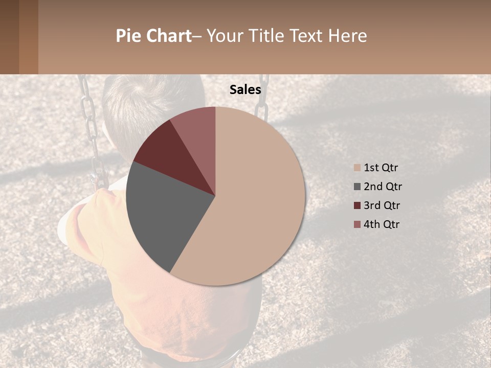 A Little Boy Sitting On A Swing In A Playground PowerPoint Template