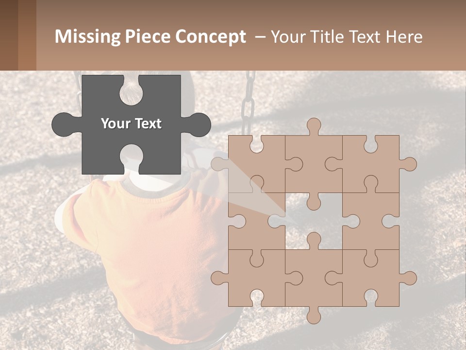 A Little Boy Sitting On A Swing In A Playground PowerPoint Template