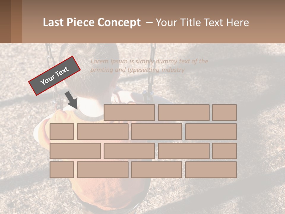 A Little Boy Sitting On A Swing In A Playground PowerPoint Template