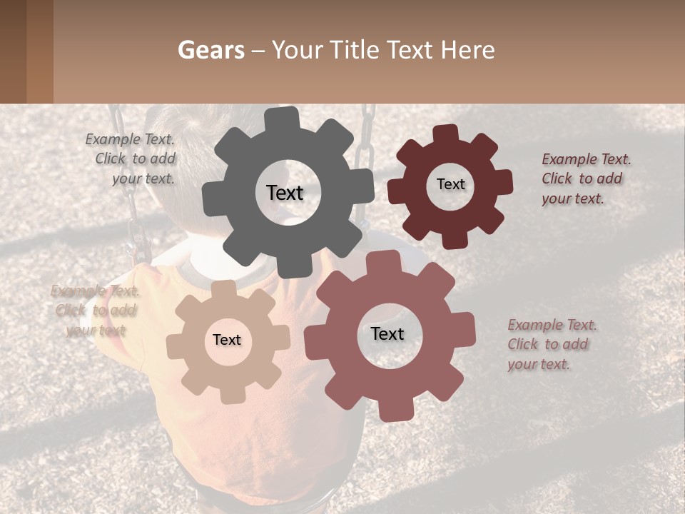 A Little Boy Sitting On A Swing In A Playground PowerPoint Template