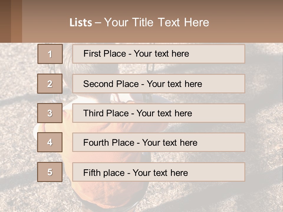 A Little Boy Sitting On A Swing In A Playground PowerPoint Template
