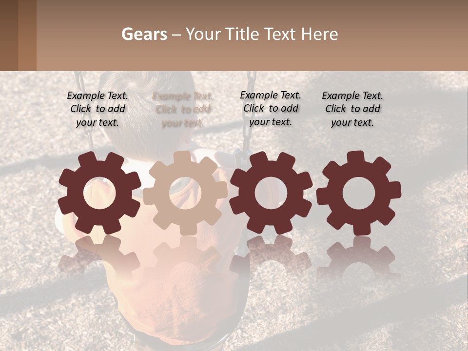 A Little Boy Sitting On A Swing In A Playground PowerPoint Template