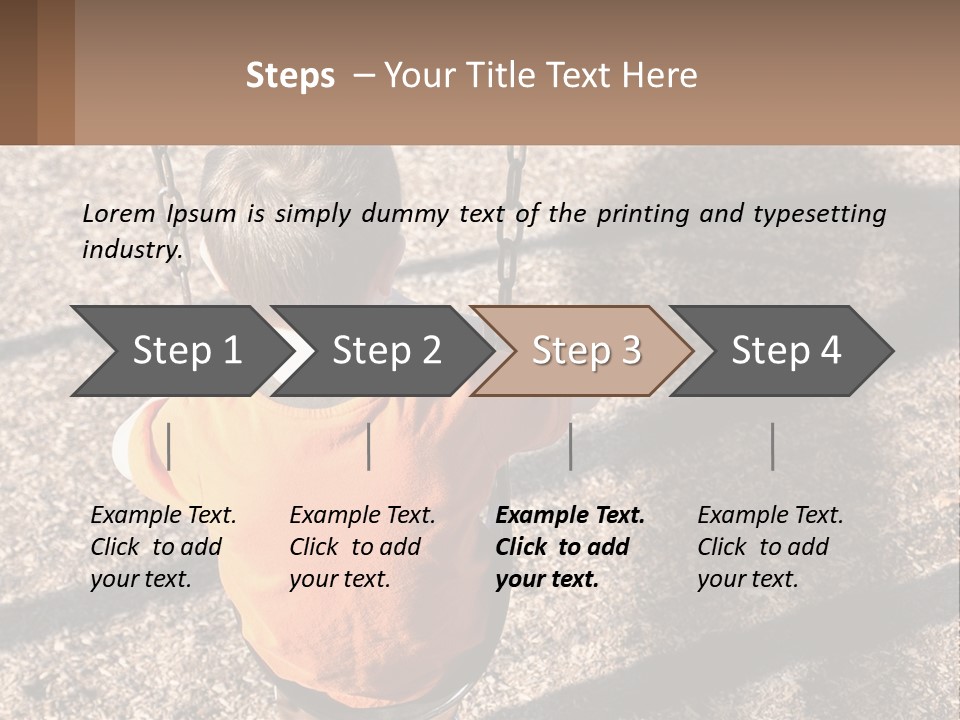 A Little Boy Sitting On A Swing In A Playground PowerPoint Template