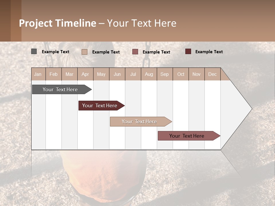 A Little Boy Sitting On A Swing In A Playground PowerPoint Template