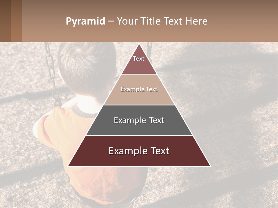 A Little Boy Sitting On A Swing In A Playground PowerPoint Template