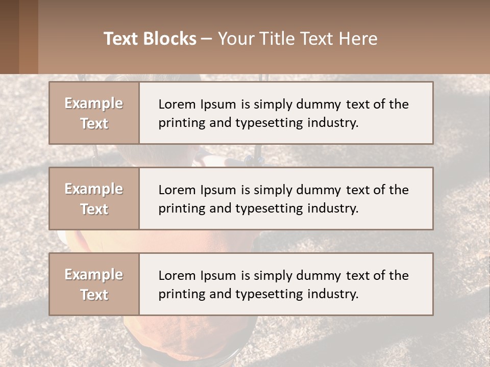 A Little Boy Sitting On A Swing In A Playground PowerPoint Template