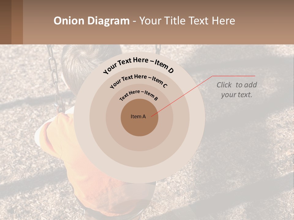 A Little Boy Sitting On A Swing In A Playground PowerPoint Template