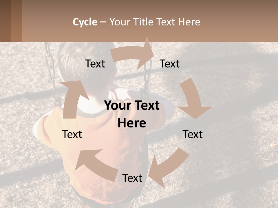 A Little Boy Sitting On A Swing In A Playground PowerPoint Template