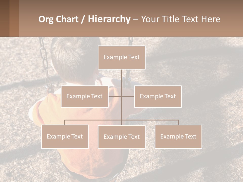 A Little Boy Sitting On A Swing In A Playground PowerPoint Template