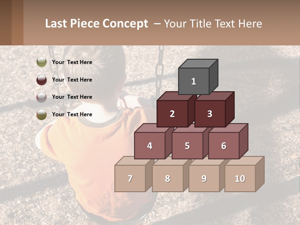 A Little Boy Sitting On A Swing In A Playground PowerPoint Template