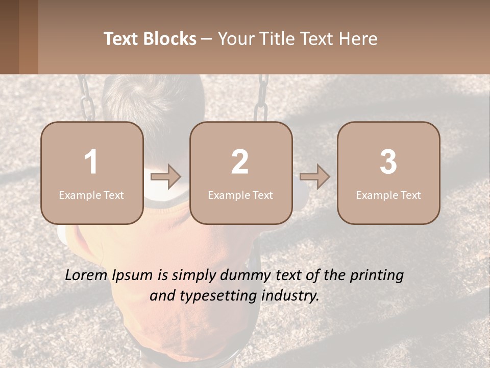 A Little Boy Sitting On A Swing In A Playground PowerPoint Template