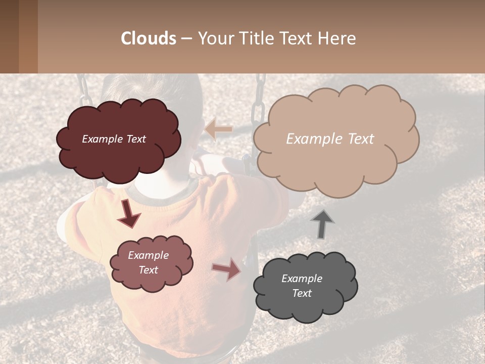 A Little Boy Sitting On A Swing In A Playground PowerPoint Template