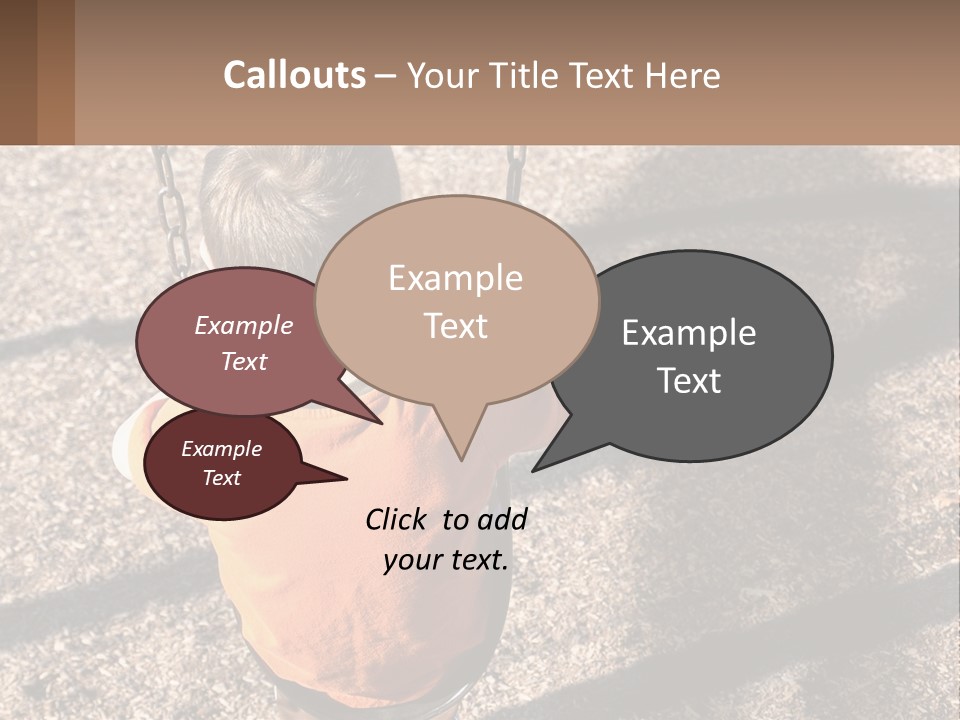 A Little Boy Sitting On A Swing In A Playground PowerPoint Template