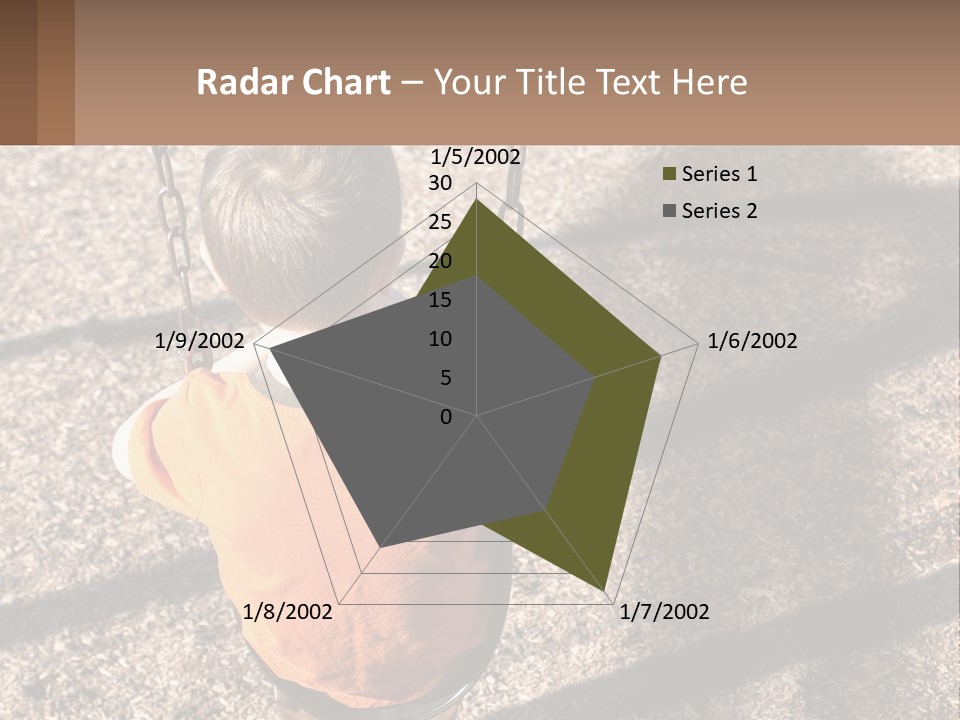 A Little Boy Sitting On A Swing In A Playground PowerPoint Template