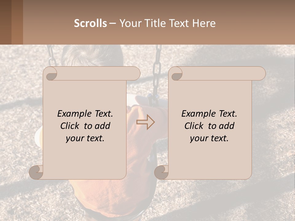 A Little Boy Sitting On A Swing In A Playground PowerPoint Template