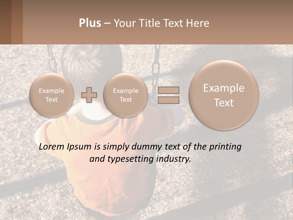 A Little Boy Sitting On A Swing In A Playground PowerPoint Template