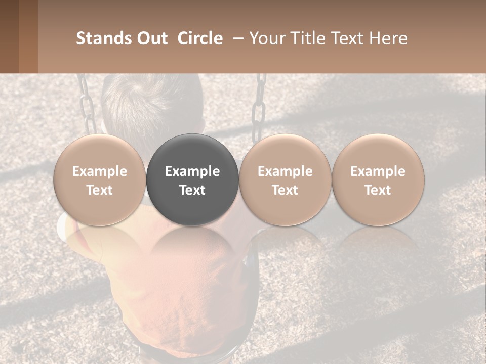 A Little Boy Sitting On A Swing In A Playground PowerPoint Template