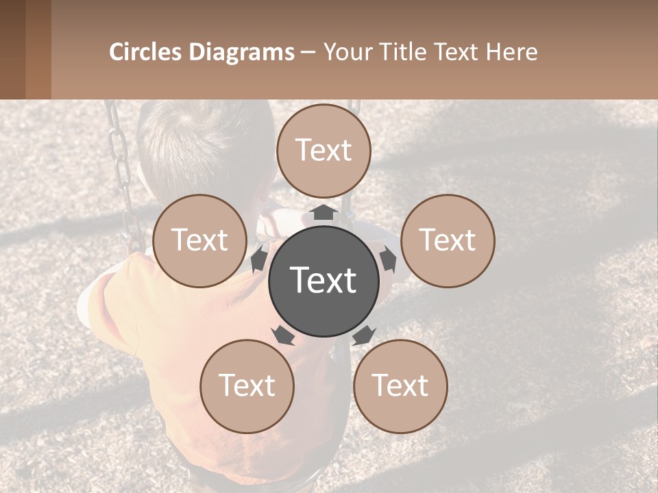 A Little Boy Sitting On A Swing In A Playground PowerPoint Template