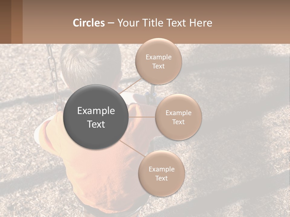 A Little Boy Sitting On A Swing In A Playground PowerPoint Template