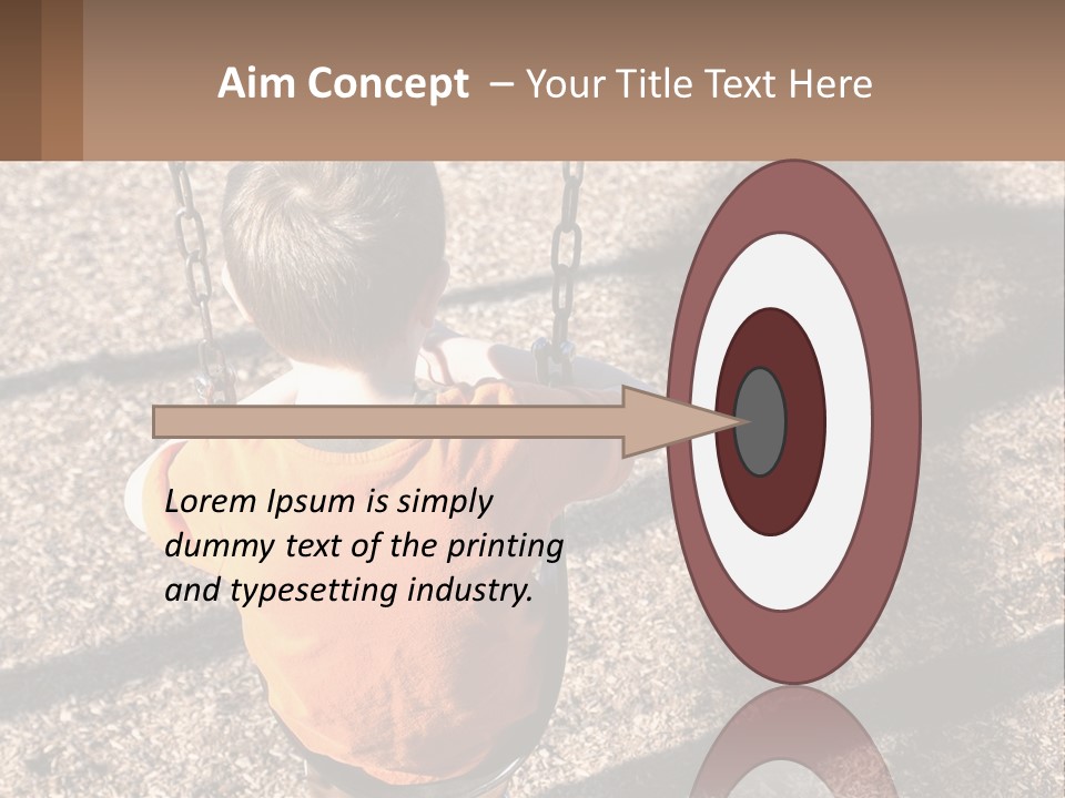 A Little Boy Sitting On A Swing In A Playground PowerPoint Template