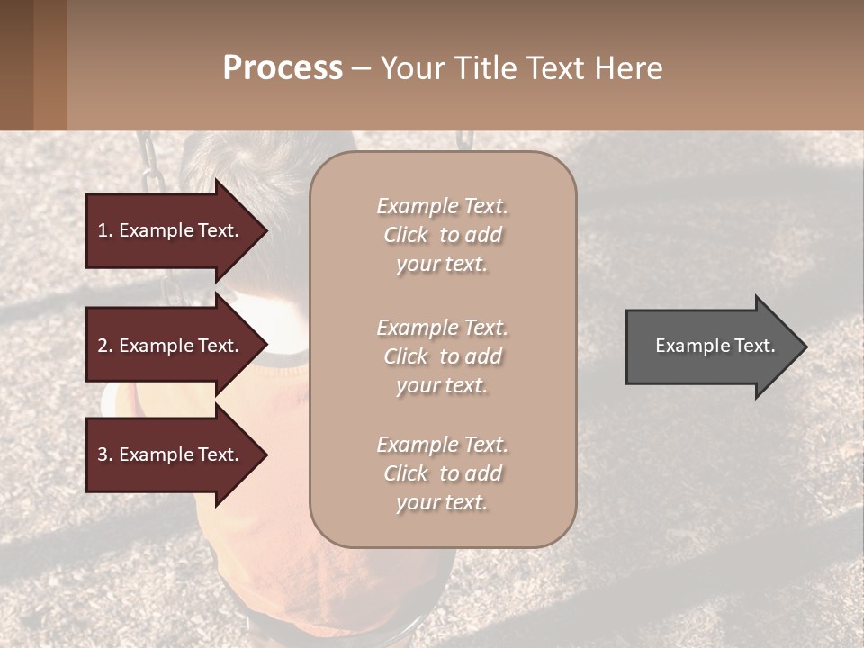 A Little Boy Sitting On A Swing In A Playground PowerPoint Template