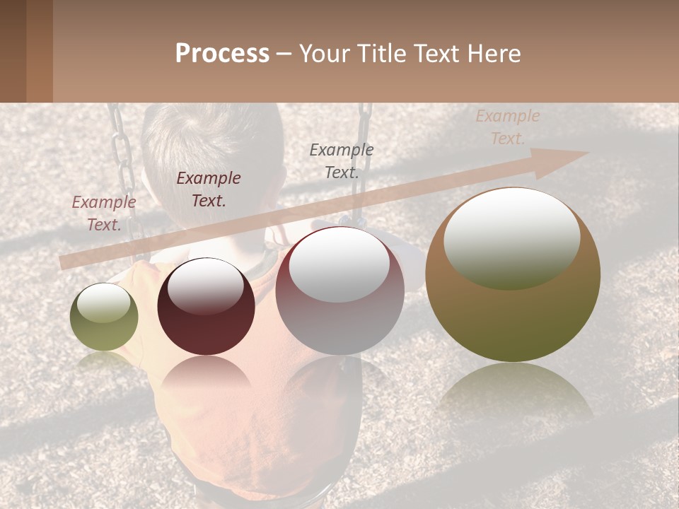 A Little Boy Sitting On A Swing In A Playground PowerPoint Template