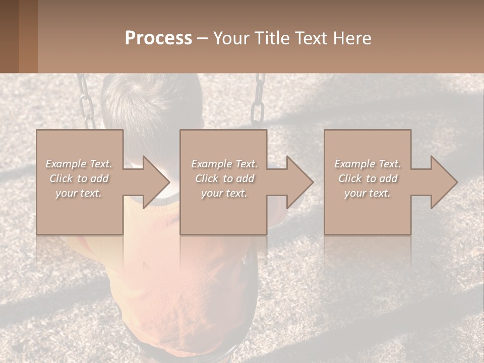 A Little Boy Sitting On A Swing In A Playground PowerPoint Template