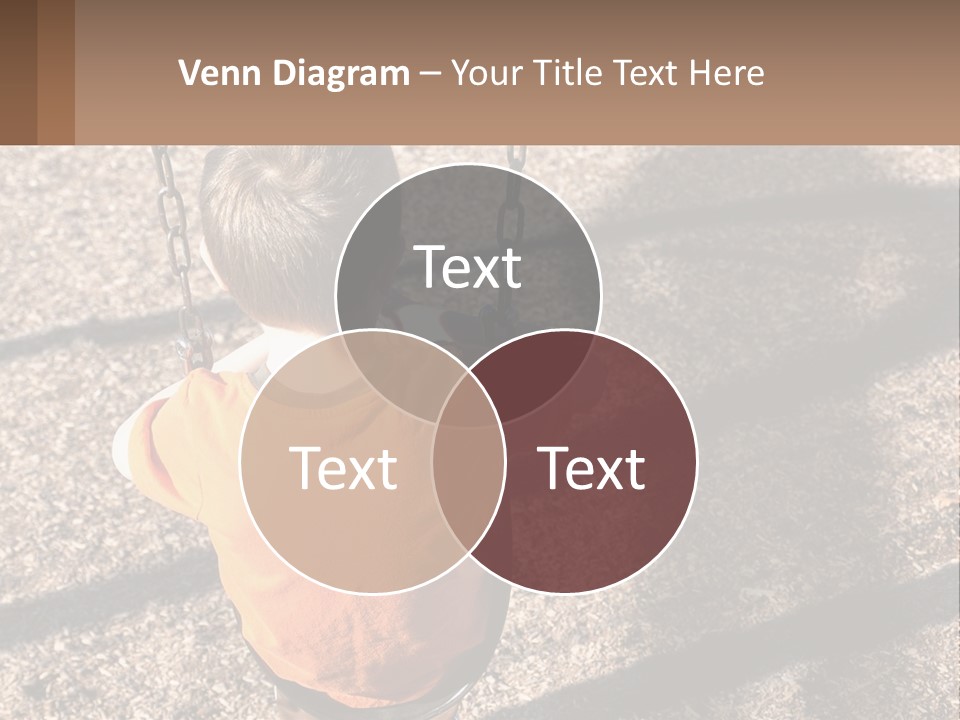 A Little Boy Sitting On A Swing In A Playground PowerPoint Template