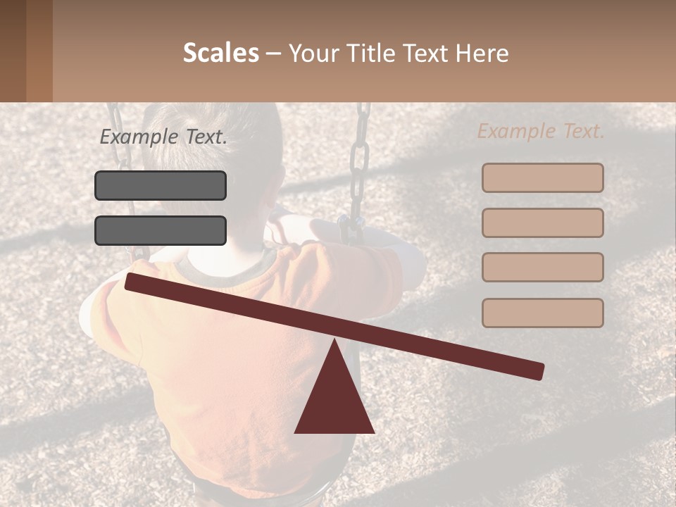 A Little Boy Sitting On A Swing In A Playground PowerPoint Template