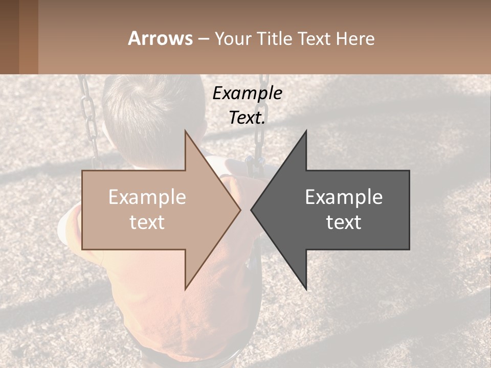 A Little Boy Sitting On A Swing In A Playground PowerPoint Template