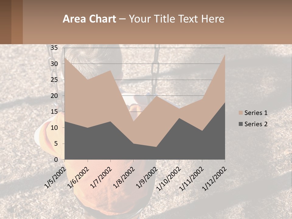 A Little Boy Sitting On A Swing In A Playground PowerPoint Template