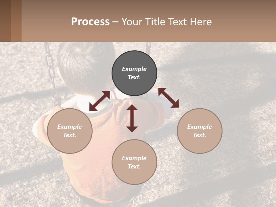A Little Boy Sitting On A Swing In A Playground PowerPoint Template