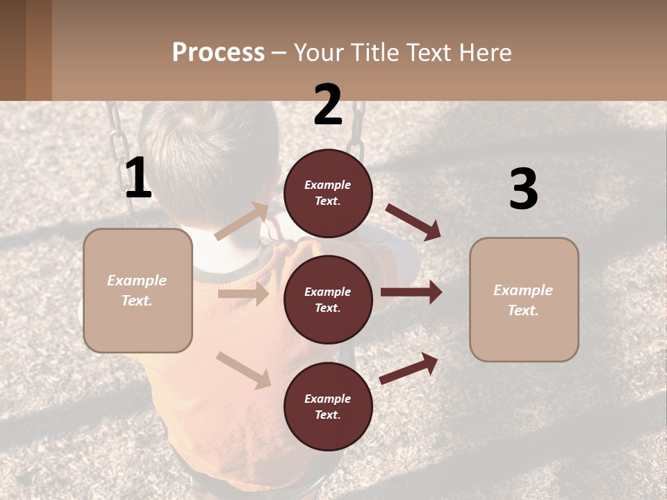 A Little Boy Sitting On A Swing In A Playground PowerPoint Template